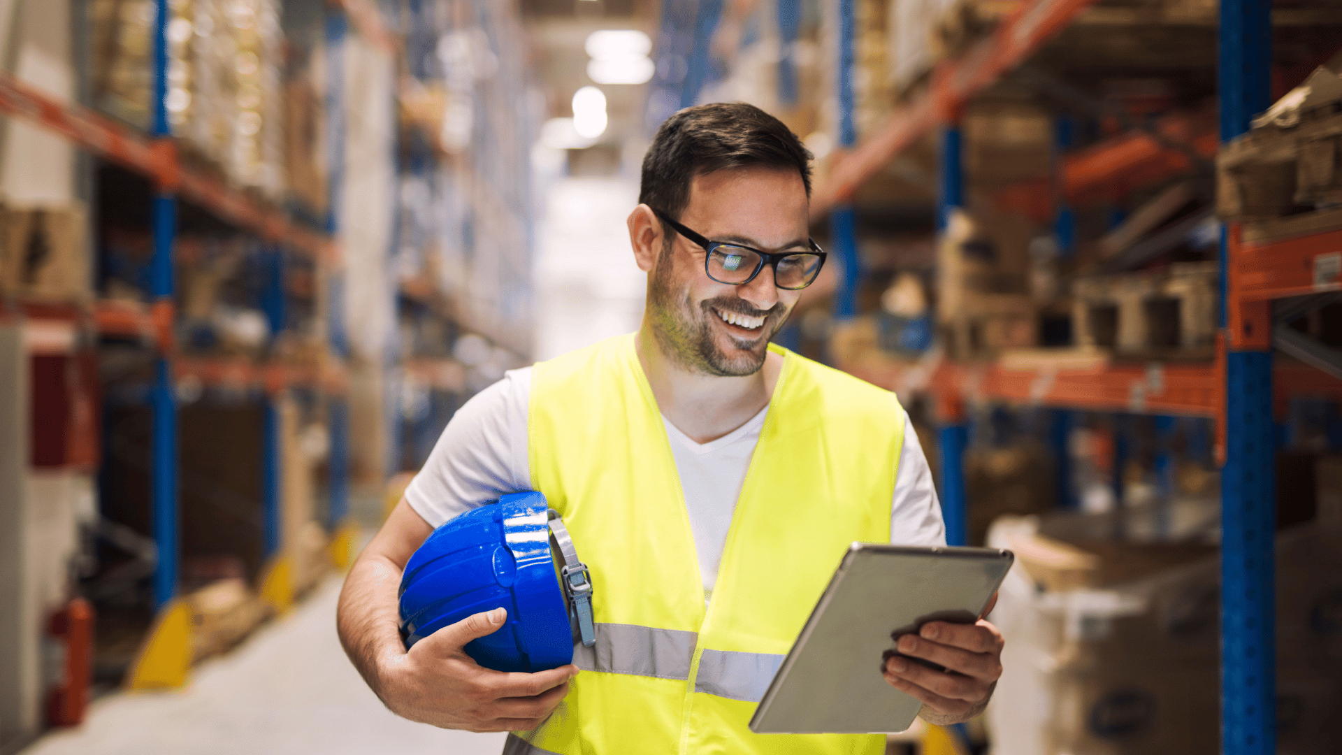 Warehouse worker scanning inventory in Stacket WMS