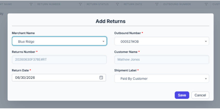 Stacket apparel returns workflow screen for return intake, inspection, and restocking