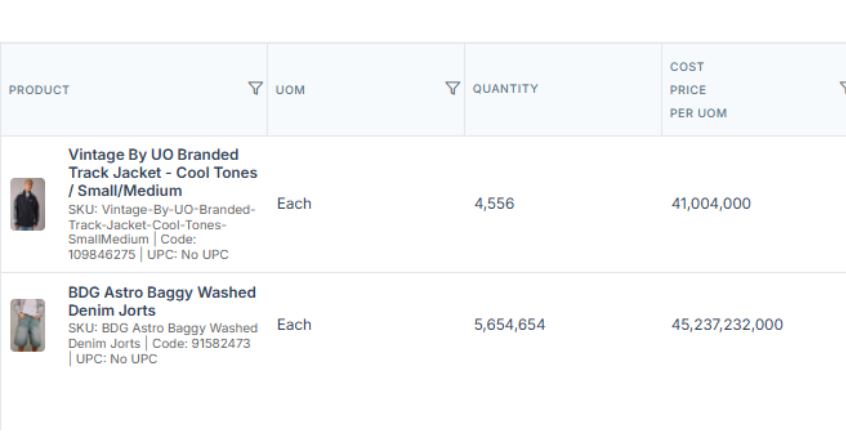 Stacket clothing brand fulfillment report showing orders, inventory accuracy, and returns